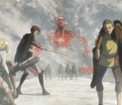 colossal titan emitting steam